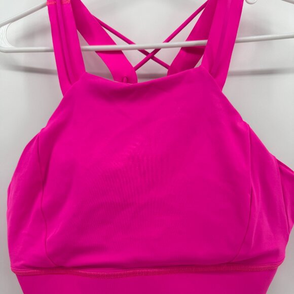 Lululemon Strong at Heart Bra Medium Support, C/D Cup BRIGHT Highlight Pink - Picture 3 of 7